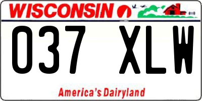 WI license plate 037XLW