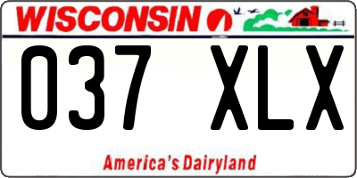 WI license plate 037XLX