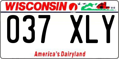 WI license plate 037XLY
