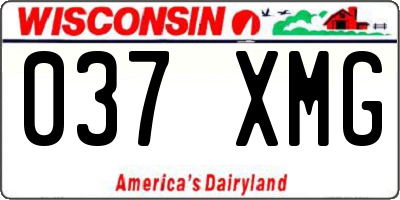 WI license plate 037XMG
