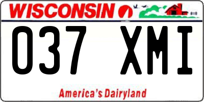 WI license plate 037XMI