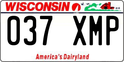 WI license plate 037XMP