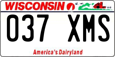 WI license plate 037XMS