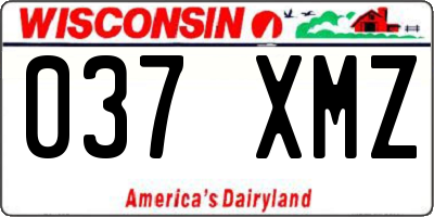 WI license plate 037XMZ