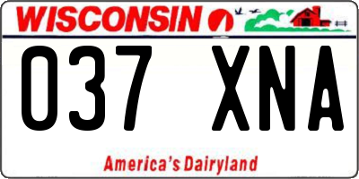 WI license plate 037XNA