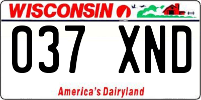 WI license plate 037XND