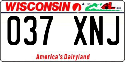 WI license plate 037XNJ