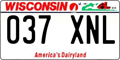 WI license plate 037XNL