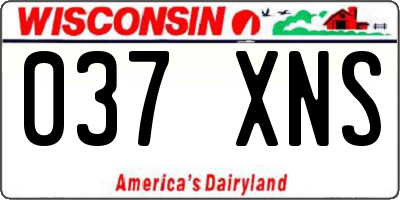 WI license plate 037XNS