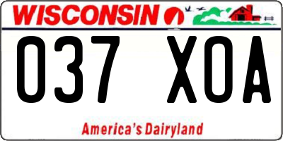 WI license plate 037XOA
