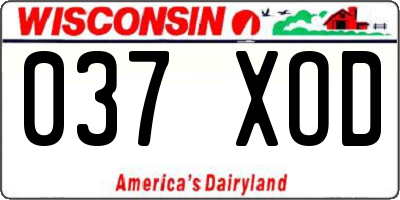 WI license plate 037XOD