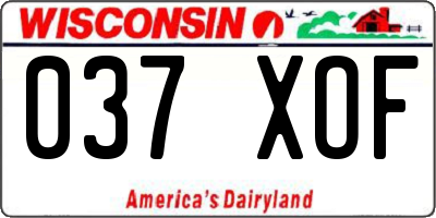 WI license plate 037XOF