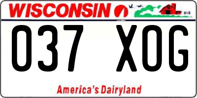 WI license plate 037XOG