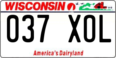 WI license plate 037XOL