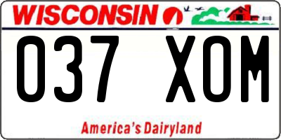 WI license plate 037XOM