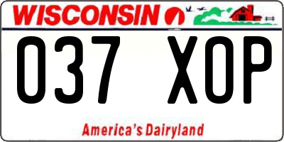 WI license plate 037XOP