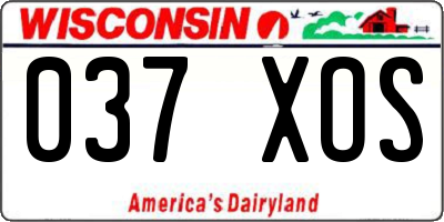 WI license plate 037XOS