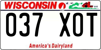 WI license plate 037XOT