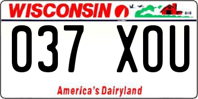 WI license plate 037XOU