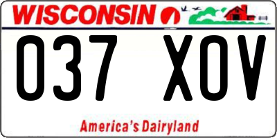 WI license plate 037XOV