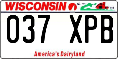 WI license plate 037XPB