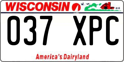 WI license plate 037XPC