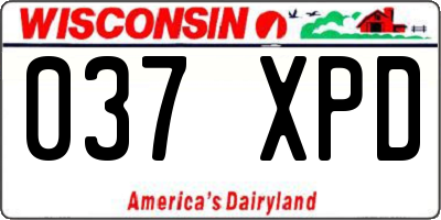 WI license plate 037XPD