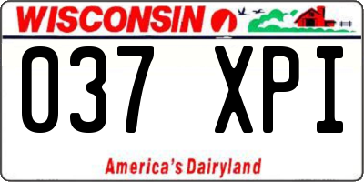 WI license plate 037XPI