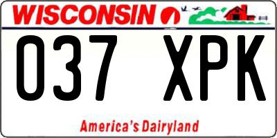 WI license plate 037XPK