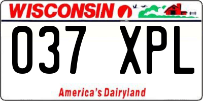 WI license plate 037XPL