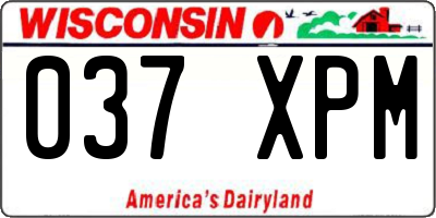 WI license plate 037XPM