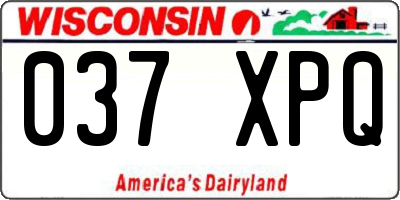 WI license plate 037XPQ