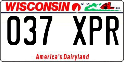 WI license plate 037XPR