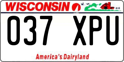 WI license plate 037XPU