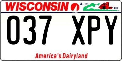 WI license plate 037XPY