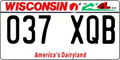 WI license plate 037XQB