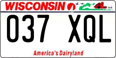 WI license plate 037XQL