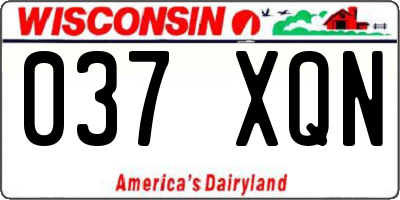 WI license plate 037XQN