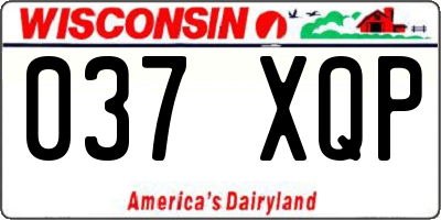 WI license plate 037XQP