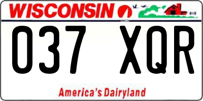 WI license plate 037XQR