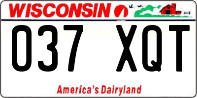 WI license plate 037XQT