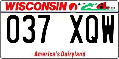 WI license plate 037XQW