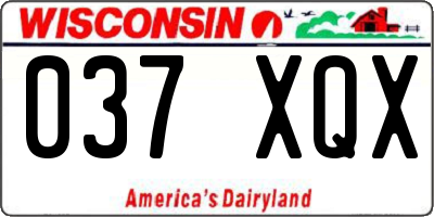 WI license plate 037XQX