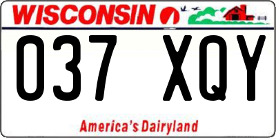 WI license plate 037XQY