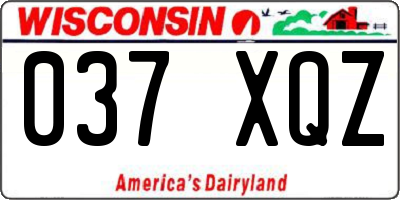 WI license plate 037XQZ