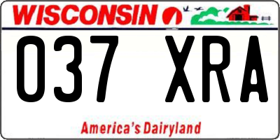 WI license plate 037XRA
