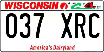 WI license plate 037XRC