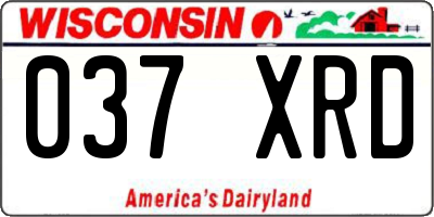 WI license plate 037XRD