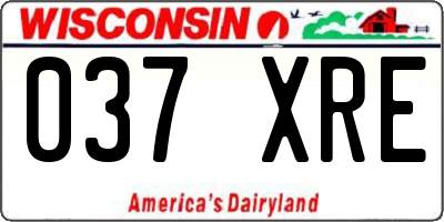 WI license plate 037XRE