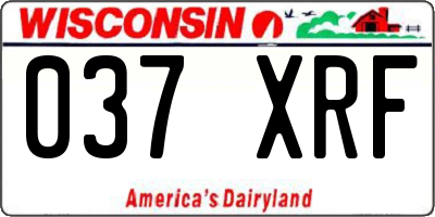 WI license plate 037XRF